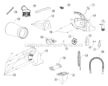 Page A Diagram and Parts List for M08150K  Dirt Devil Hand Vacuum